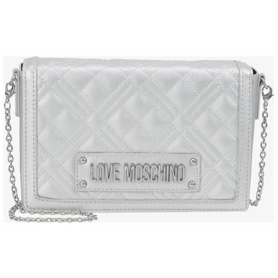 Borsa Donna Love Moschino Tracollina / Clutch In Ecopelle Trapuntata Silver Bs20mo44