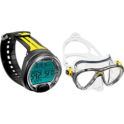 Cressi Leonardo Diving Computer Computer Subacqueo Aria/Nitrox, Modalita Profondimetro, Misura Unica & Big Eyes Evolution Silicone High Quality, Masch en oferta