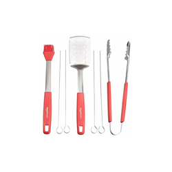 Set con vassoio e strumenti per griglia di con spatola, pinze e pennelli - Amazon Basics en oferta