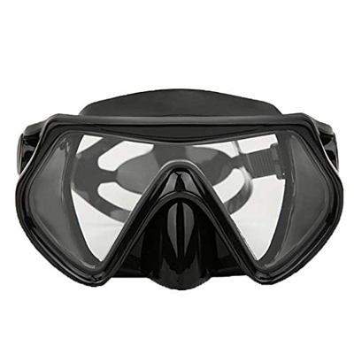 Hellery Maschera Professionale Unisex per Immersioni Subacquee E Apnea - Silicone Morbido - Nera