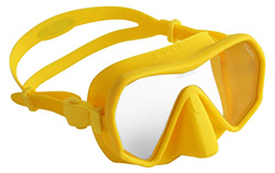 SEAC Touch, Maschera da Sub Frameless a Volume Ridotto per Immersione Subacquea, Silicone Colorato Unisex Adulto, Giallo, Standard precio