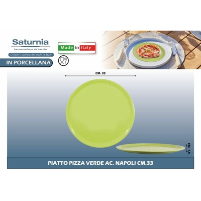 Piatto Pizza Verde Ac. Napoli Cm.33