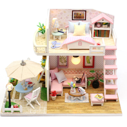 Kit casa delle bambole fai da te con accessori Mobili Decorazioni per la casa in miniatura Kit casa delle bambole in legno di carta Opere d'arte precio