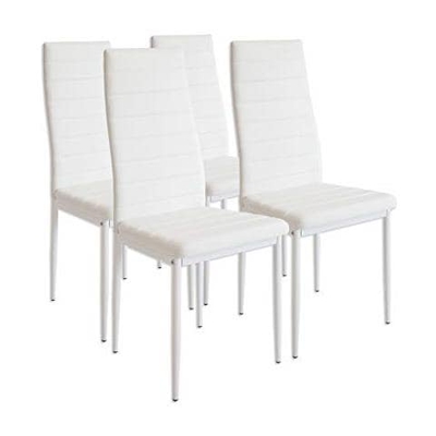 2552 Milano - Sedie Per Sala Da Pranzo Finta Pelle Bianco Set Di 4