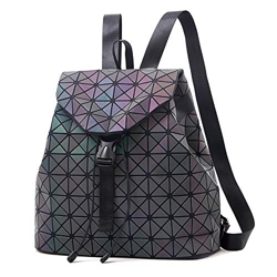 Nevenka Zaino Donna Borsa a Spalla Geometrico a Rombo con Colori Luminosi Borse Coulisse Zainetto Backpack alla Moda, Grande Quadrato Geometrico (lumi precio