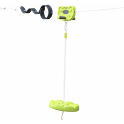 ALIZE - Teleferica Zipline da giardino per bambini, lunga 30m con seggiolino a disco, maniglie antiscivolo, sistema ammortizzatore di urti - Verde en oferta