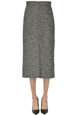 Herringbone pencil skirt