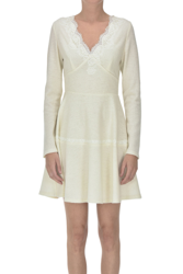 Wool cloth dress with lace precio