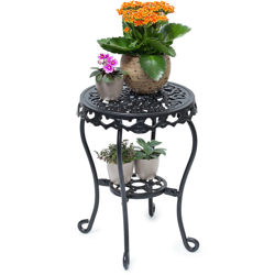 Relaxdays - Portavaso a Colonna, 41x30x30 cm, Scaffale Porta-Fiori Indoor & Outdoor, Design Antico, Piedistallo, Nero en oferta