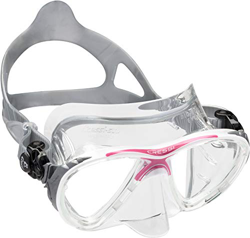 Cressi Big Eyes Evolution Silicone Crystal, Maschera Subacquea di Alta qualità Unisex-Adulto, Trasparente Crystall/Rosa, Taglia Unica precio