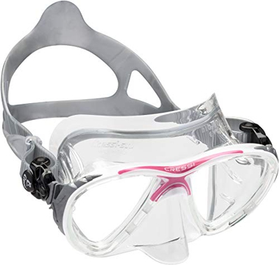 Cressi Big Eyes Evolution Silicone Crystal, Maschera Subacquea di Alta qualità Unisex-Adulto, Trasparente Crystall/Rosa, Taglia Unica