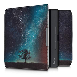 kwmobile Custodia Compatibile con Kobo Forma - Cover Pelle Sintetica con Chiusura Magnetica - eReader Flip Case Blu/Grigio/Nero en oferta