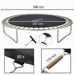 AREBOS Telo e tappeto da Salto e ricambio al diametro 347cm, compatibile con trampoline al diametro 396cm e 80 molle di lunghezza 178mm precio