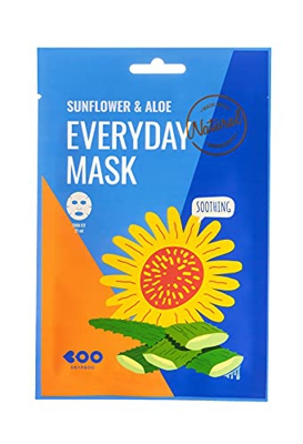 Dearboo - maschera in tessuto con girasole e aloe vera , allevia le irritazioni , dona idratazione , efficace e di facile utilizzo