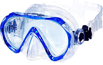 AQUAZON Beach Maschera da Snorkeling Junior Medium, Maschera Subacquea, Occhiali da Nuoto, Maschera da Sub per Bambini, Ragazzi da 7 a 14 Anni, Vetro 