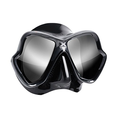 Mares X-Vision Ultra Liquid Skin - Maschera subacquea, Nero a specchio argento