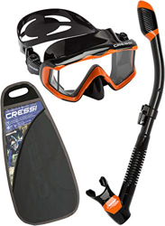 Cressi Pano 3 & Dry, Combo Set Maschera Subacquea Unisex – Adulto, Nero/Arancio, Taglia Unica en oferta