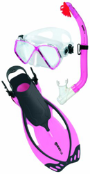 Mares - Set Unisex Bambini Allegra + Pirata Composto da Pinne E Maschera con Tubo E Boccaglio, Viola (Rosa), 32-36 en oferta