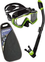 Cressi Pano 3 & Dry, Combo Set Maschera Subacquea Unisex – Adulto, Nero/Verde Fluo, Taglia Unica características