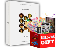 Seventeen - The Fact Seventeen Photobook: YOU ARE IN US+BolsVos K-POP eBook (28p), 3EA BolsVos Stickers for Toploader, Photocards características