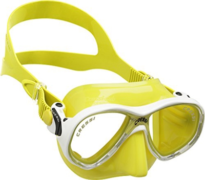 Cressi Marea Jr, Maschera Subacquea a Due Vetri Separati Unisex Bambini, Giallo/Bianco, 7-13 Anni