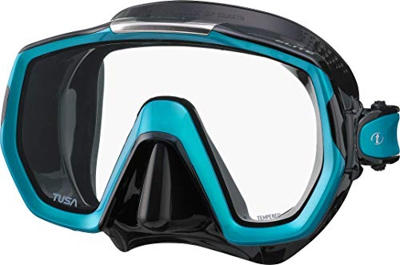 Tusa Elite Maschera Subacquea da Immersione e Snorkeling, Silicone Nero/Verde