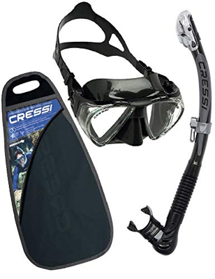 Cressi Penta Alpha/Ud Premium Combo, Set Snorkeling Maschera e Snorkel Unisex – Adulto, Nero