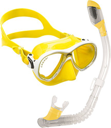 Cressi Marea Jr Maschera Subacquea a Due Vetri Separati + Mini Dry Snorkel, Giallo/Bianco precio