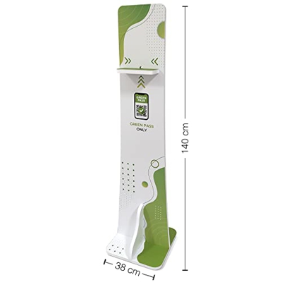 Q&B Grafiche Totem Colonnina Porta Lettore Green Pass - Tutti i Formati di Scan Device - Formato 38x140x38 cm