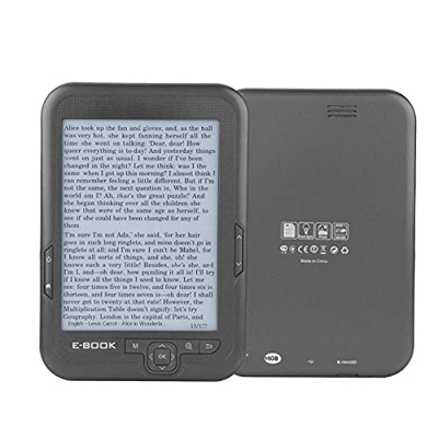 NTRACT Lettore di e-Book, divertiti a Leggere Sempre e Ovunque Facile da trasportare Lettore di e-Book da 16 GB Schermo da 6 Pollici per Ufficio(Grigi