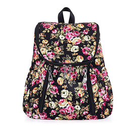 Estwell Zaino Donna Nylon Impermeabile Zaino Moda Fiore Borse a Zainetto Casuale Daypack Backpack per Scuola Viaggio lavoro precio