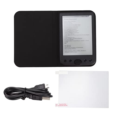 Ereader HD, 6in 800x600 Ink Screen Dispositivi per la Lettura di Ebook Lettore Elettronico ABS Protezione degli Occhi Mutifuction E-Reader con Pellico