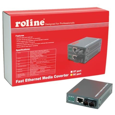 RC-100FX / SC Fast Ethernet Converter, RJ-45 to SC, Loop-back