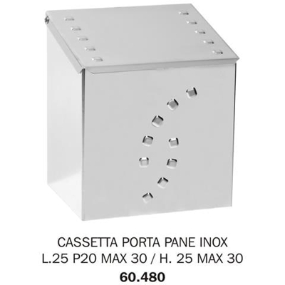 Cassetta Porta Pane Inox (l25 P20-23 H25-30 Cm)