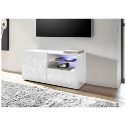 Prisma Porta Tv Contenitore 1 Anta 1 Cassetto Bianco Lucido Serigrafia Prismatica en oferta