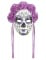 Maschera Dia de los Muertos viola con nastri adulto en oferta