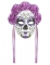 Maschera Dia de los Muertos viola con nastri adulto