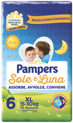 PAMPERS SOLE E LUNA JUNIOR 128 PEZZI FARMA características