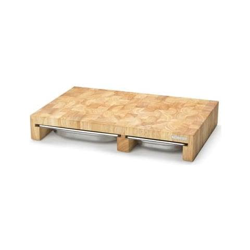 Tagliere Rettagnolare In Legno Di Testa Con 3 Cassetti In Acciaio Inox, , Cm 50x32,5x8,5 en oferta