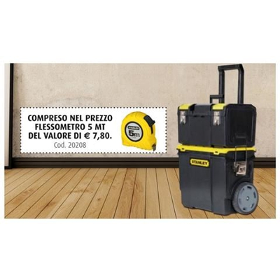 Set Porta Attrezzi Modulare Con Ruote E Maniglione Per Il Trasporto, Dimensioni 47,5x28,4x63 Cm