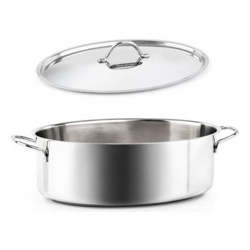 Casseruola Ovale Con Coperchio In Acciaio Inox 18/10 Con Triplo Fondo Bonita precio