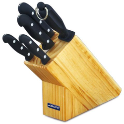 Serie Maitre - Set Di Coltelli 5 Pezzi (4 Coltello + 1 Forbici) - Lama Acciaio Inossidabile Nitrum - Manico Polipropilene - Legno Di Caucciù en oferta