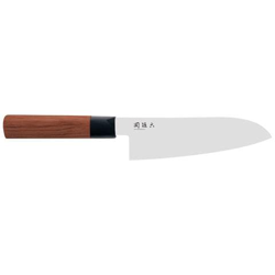 Coltello Santoku Cm 17 Linea Seki Magoroku Redwood Di Kai In Acciaio Al Carbonio 1k6 Con Manico In Legno Di Sequoia en oferta