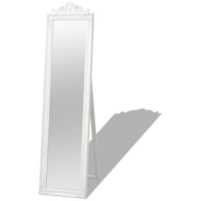 Specchio Da Pavimento In Stile Barocco 160x40 Cm Bianco