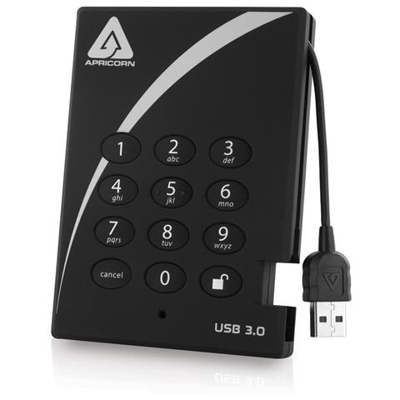 Hard Disk Esterno Aegis Padlock 1 TB Interfaccia USB 3.0 Buffer 8 MB 5400 Rpm