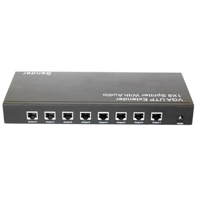 IDATA MSV-AU8B - Extender / Splitter Audio / Video 8 Porte su Cavo Cat5E 300 m