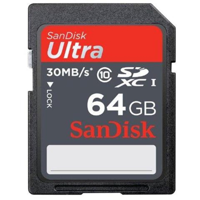 Secure Digital Ultra SDHC 64 GB Classe 10 (30MB / s lettura-scrittura)