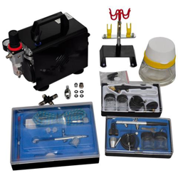 Set Compressore Aerografo Con 3 Pistole en oferta