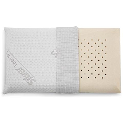 Cuscino Silver Therapy Agli Ioni D'argento E Memory Foam Morbido Antibatterico E Antiacaro Made In Italy-saponetta, Forato E Cover In Tessuto, Bianco, Singolo