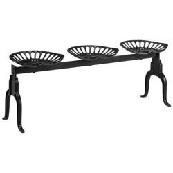 Panca Da Giardino Con 3 Sedute 155 Cm In Ghisa Nera en oferta